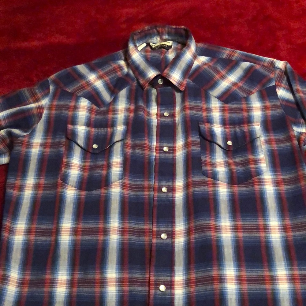 Vintage Karman Western Pearl Snap Shirt Large